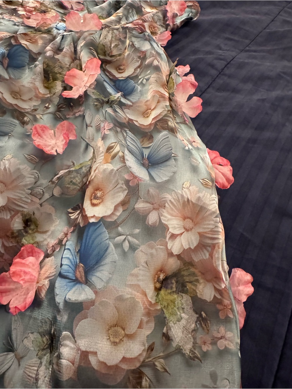 Betsy Johnson 3D Butterfly Floral Mini Dress Size Small - Picture 8 of 13